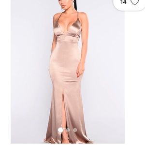 Champagne color maxi dress